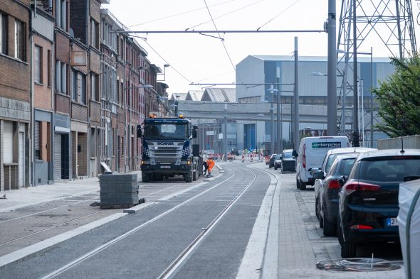 Die letzte Schiene für die Lütticher Tram ist verlegt