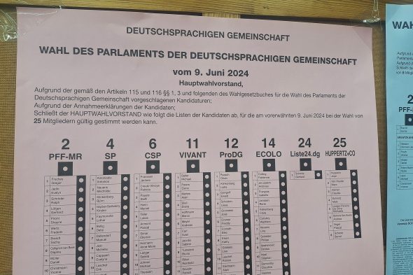 Warteschlange vor dem Wahlbüro Kettenis