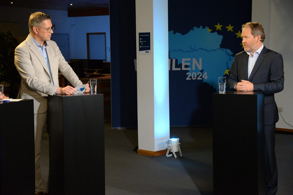 Luc Frank, Spitzenkandidat von CSP/Les Engagés für die Kammer im BRF-Wahlstudio