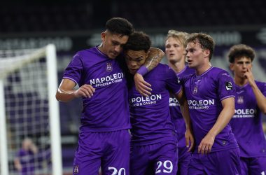 Anderlecht-Spieler nach dem Sieg gegen Sint-Truiden