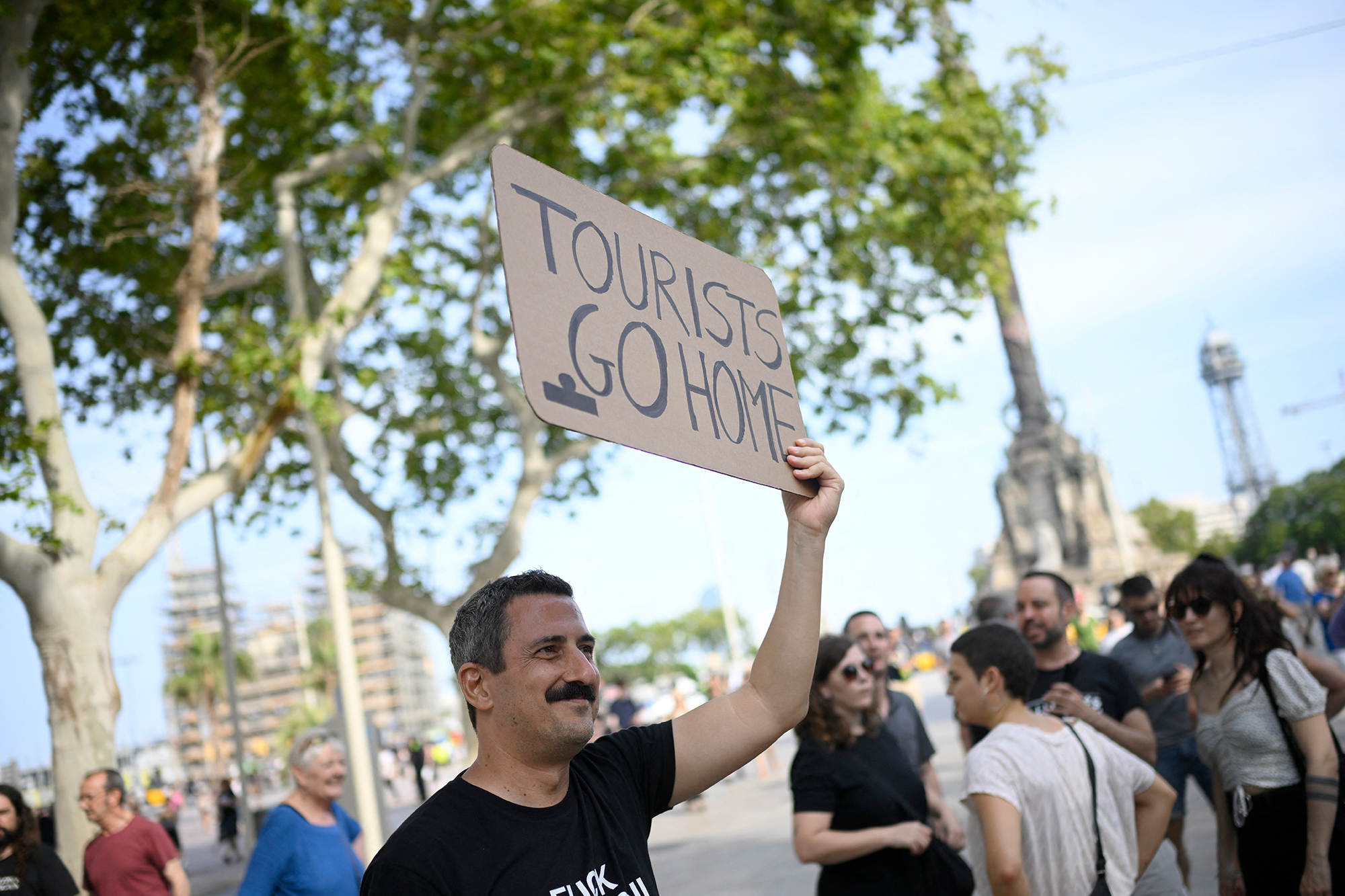 Protest gegen Massentourismus in Barcelona