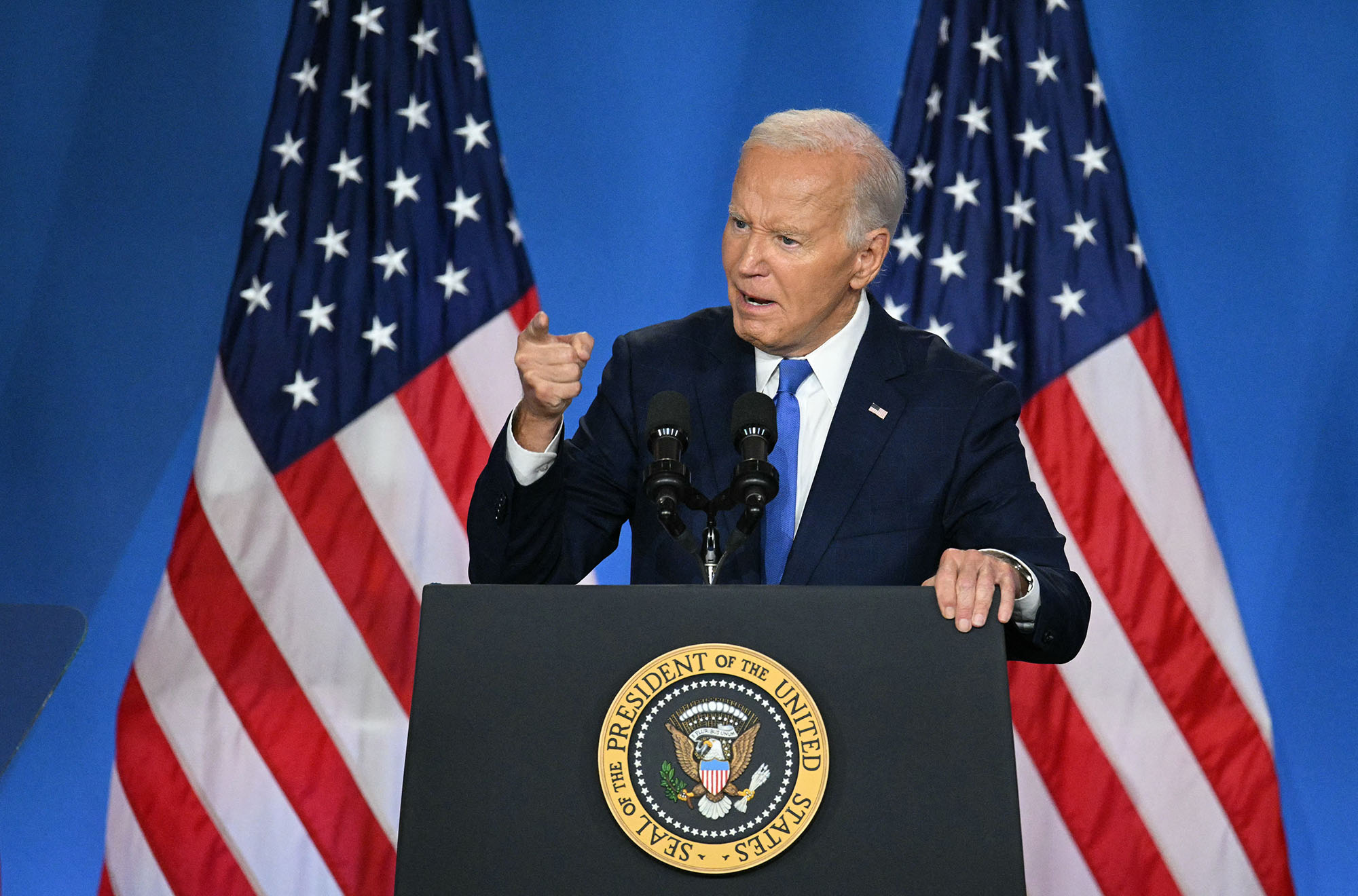 US-Präsident Joe Biden bei seiner Rede zum Abschluss des Nato-Gipfels