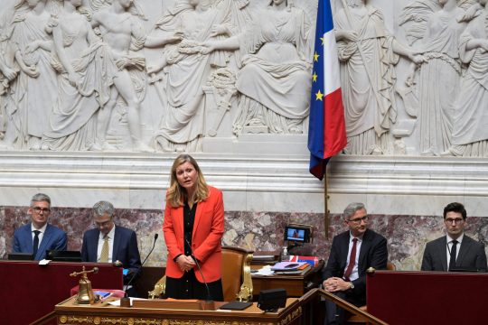 Yaël Braun-Pivet nach ihrer Wiederwahl als Präsidentin der französischen Nationalversammlung