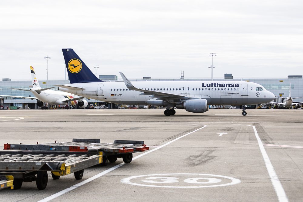 Lufthansa-Maschine am Brussels Airport