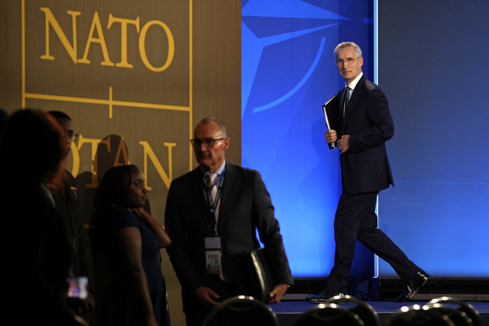 Nato-Generalsekretär Jens Stoltenberg beim Gipfel in Washington