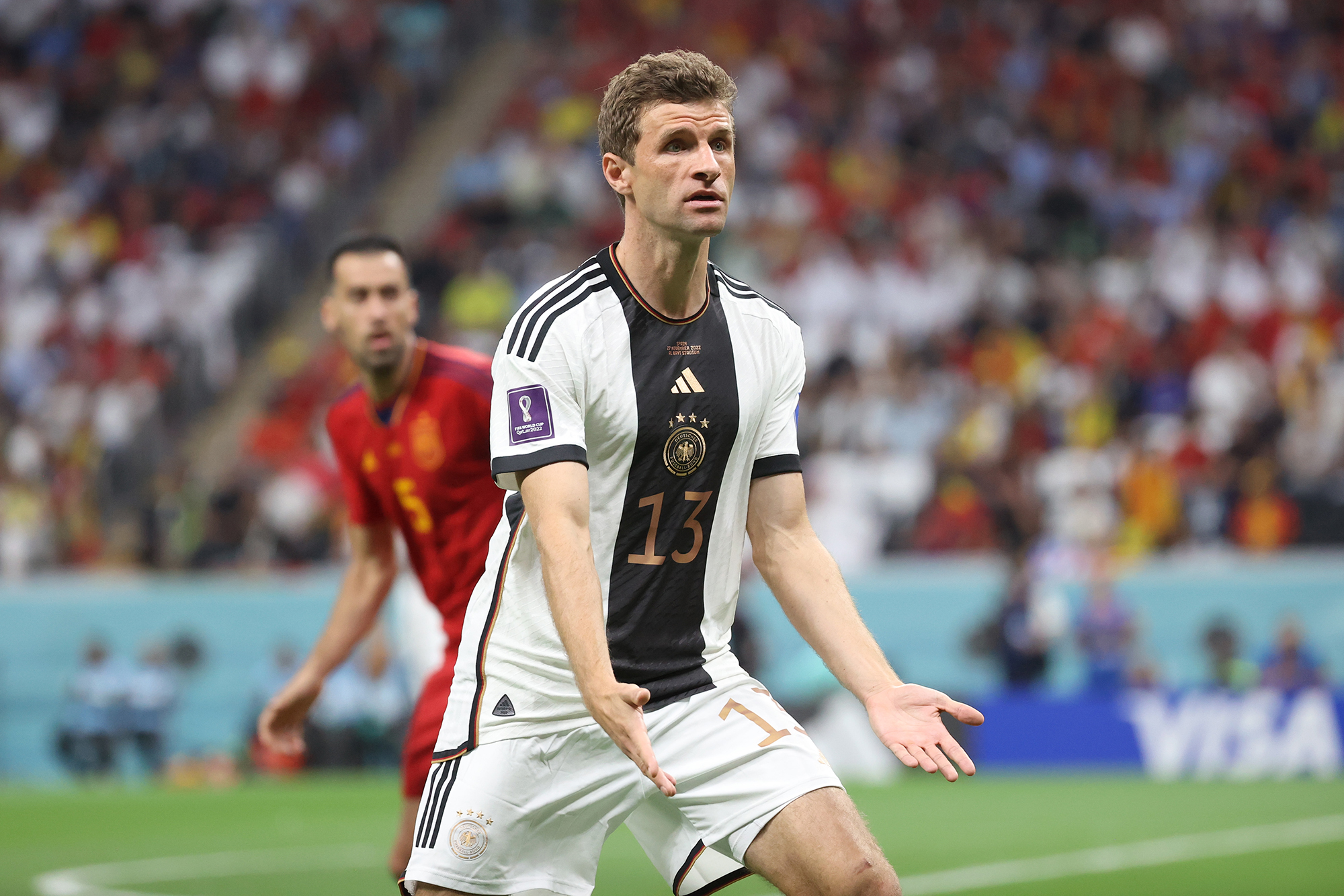 Thomas Müller beim WM-Vorrundenspiel 2022 gegen Spanien