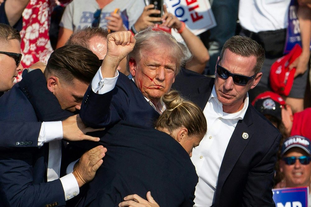 Donald Trump kurz nach dem Angriff