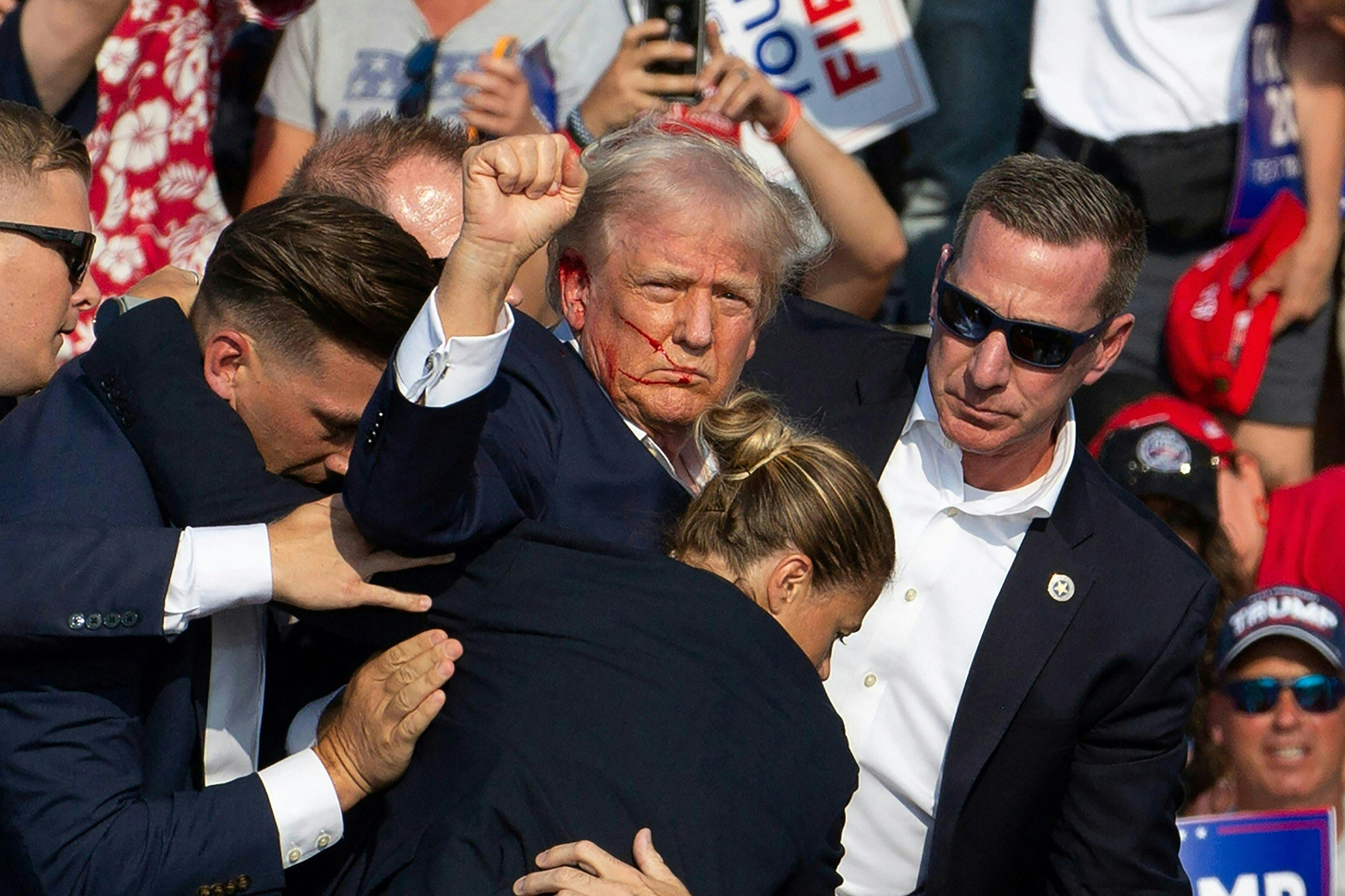 Donald Trump kurz nach dem Angriff