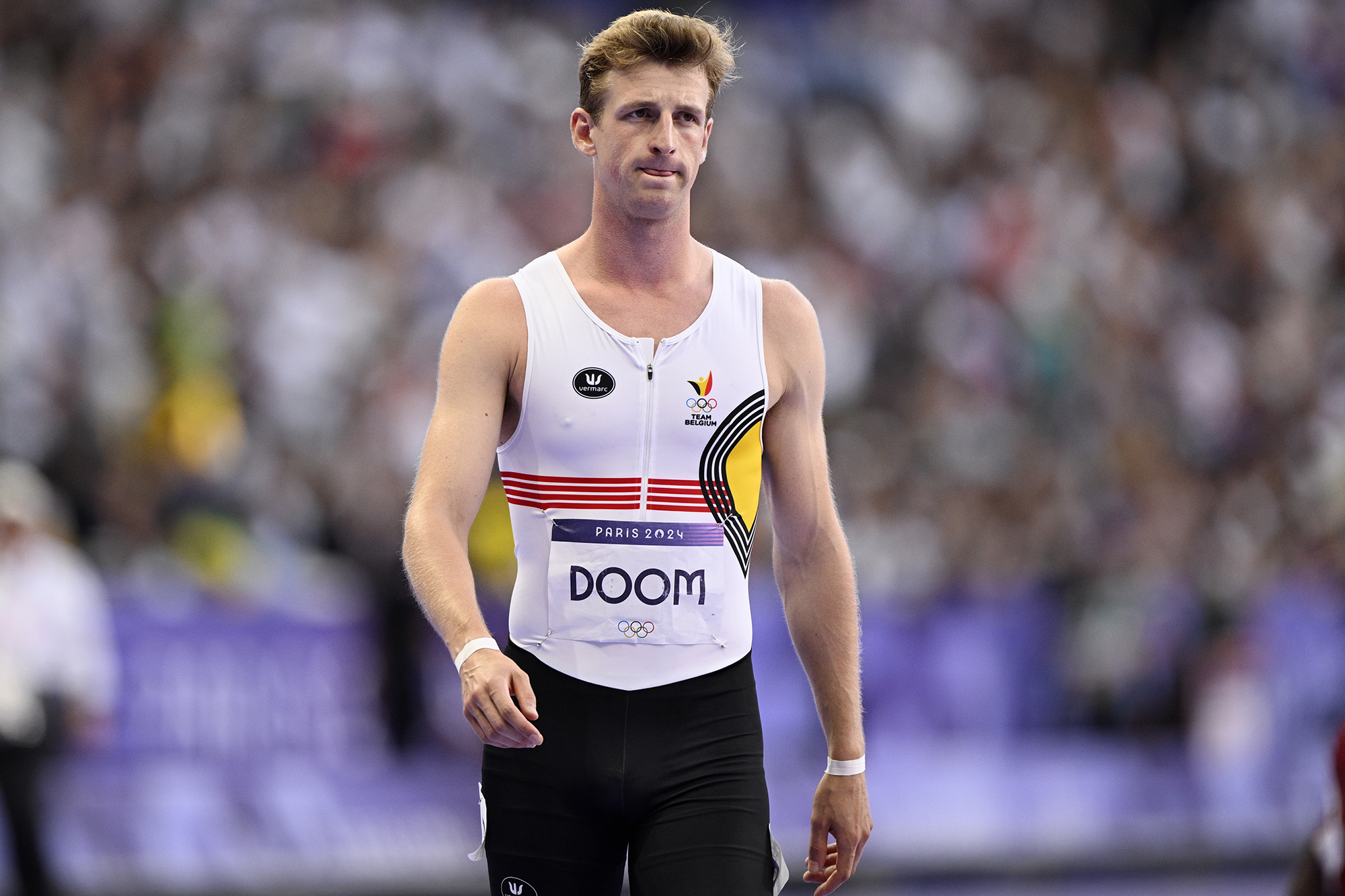 Alexander Doom musste in seinem 400-Meter-Halbfinallauf verletzt aufgeben