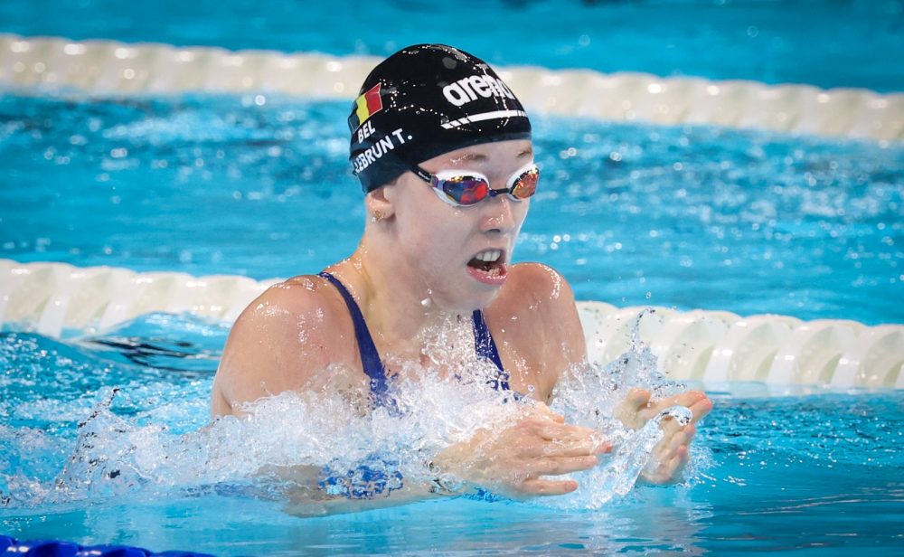 Belgian Tatyana Lebrun pictured in action during the heat of the women 100m breastroke in the SB9 category, at the swimming competition, on the second day of the 2024 Summer Paralympic Games in Paris, France on Friday 30 August 2024. The 17th Paralympics are taking place from 28 August to 8 September 2024 in Paris. BELGA PHOTO VIRGINIE LEFOUR