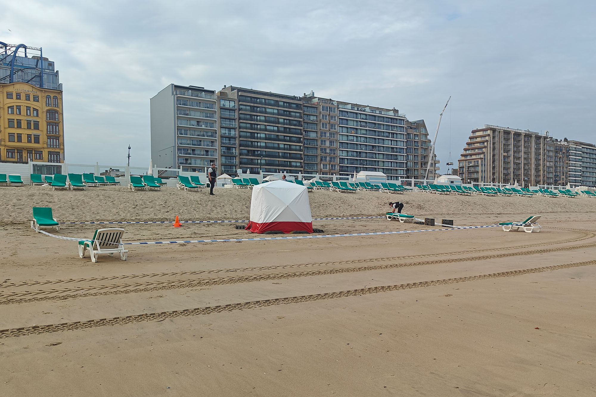 Polizeiabsperrung am Strand von Blankenberge