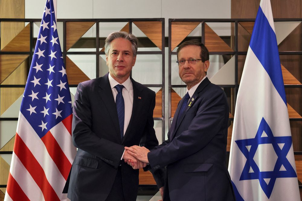 US-Außenminister Antony Blinken trifft mit Israels Präsident Isaac Herzog zusammen