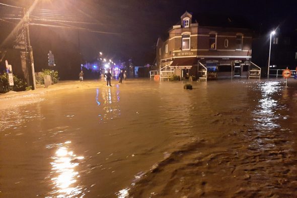 Hochwasser in Moelingen in den Voeren