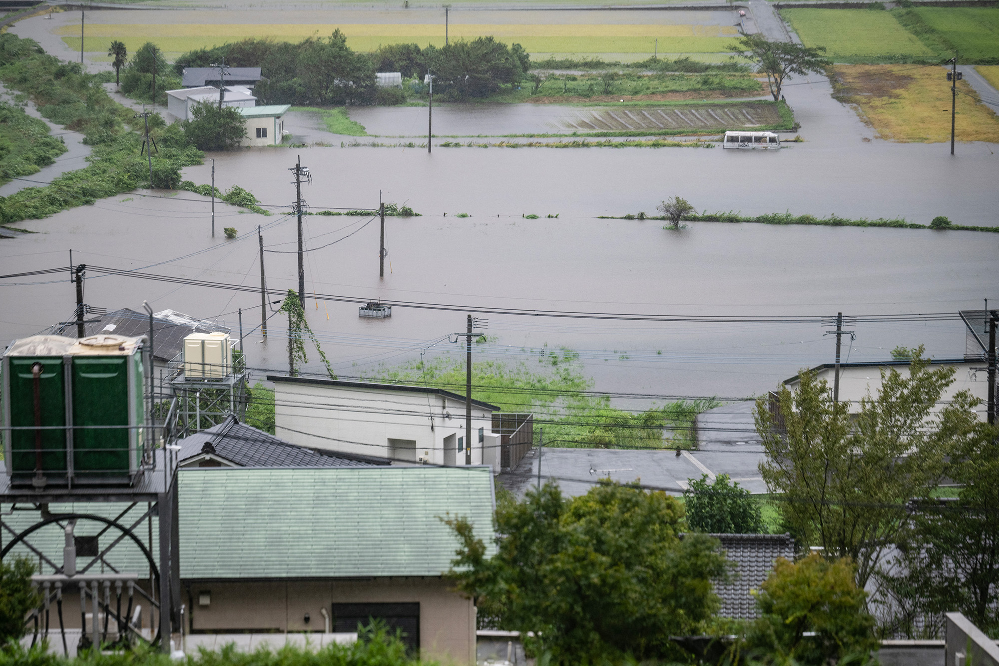 Überschwemmungen in Yufu in der japanischen Präfektur Oita