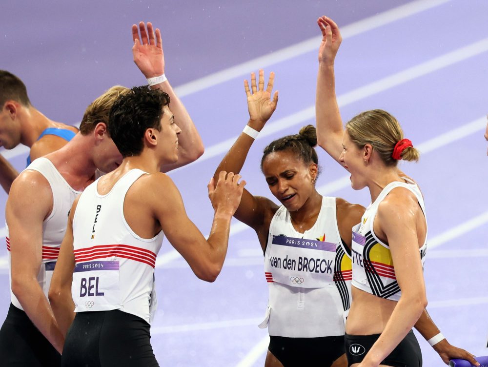 Die belgische Mixed-Staffel über 4x400 Meter konnte wieder gut mithalten, musste sich aber einmal mehr mit Platz vier begnügen (Bild: Benoit Doppagne/Belga)