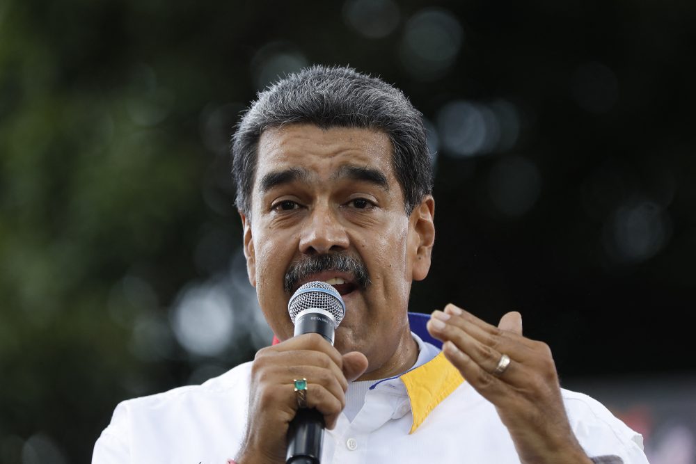 Der venezolanische Präsident Nicolas Maduro spricht bei einer Kundgebung in Caracas