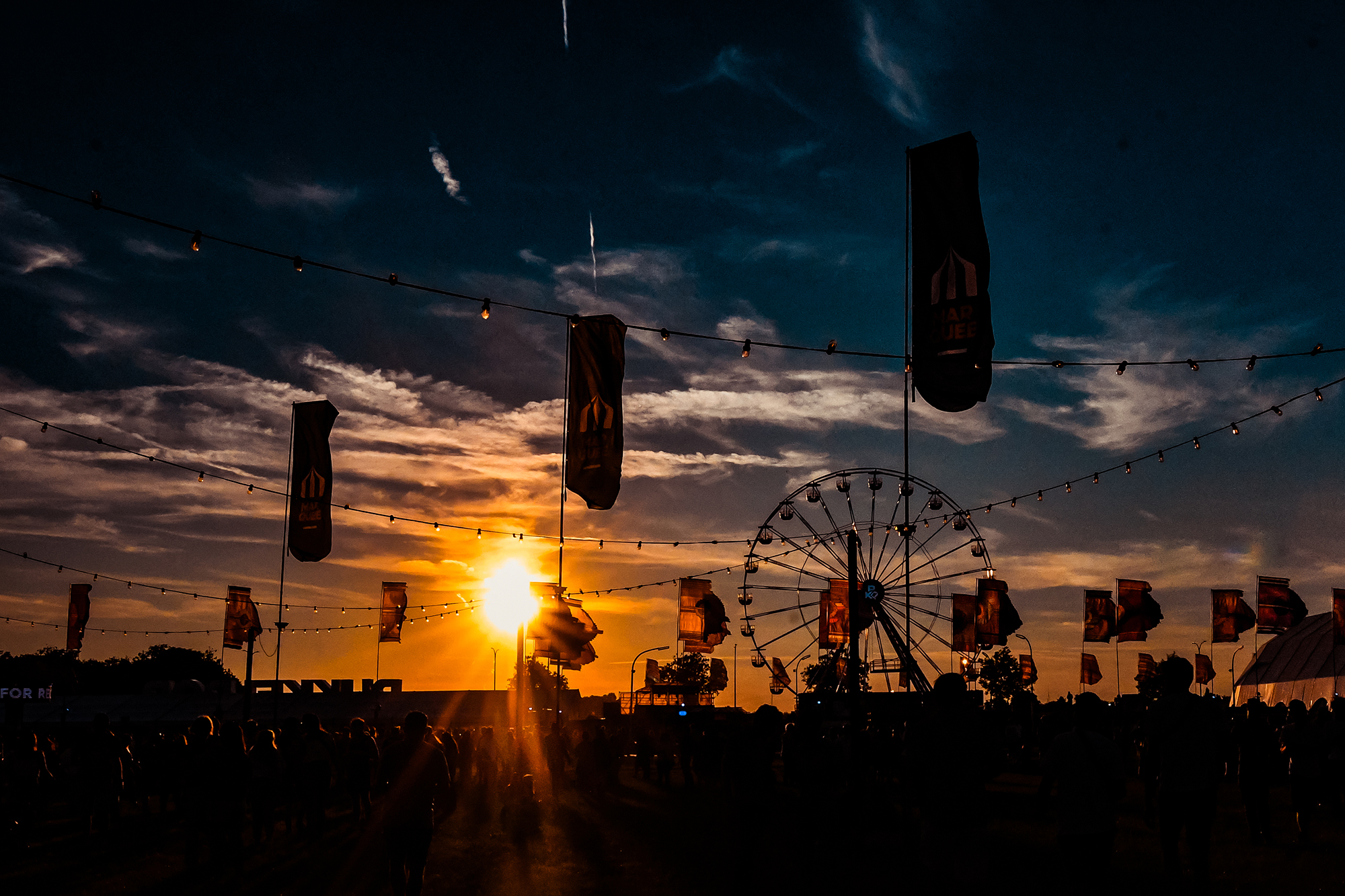 Sonnenuntergang über dem Pukkelpop-Gelände