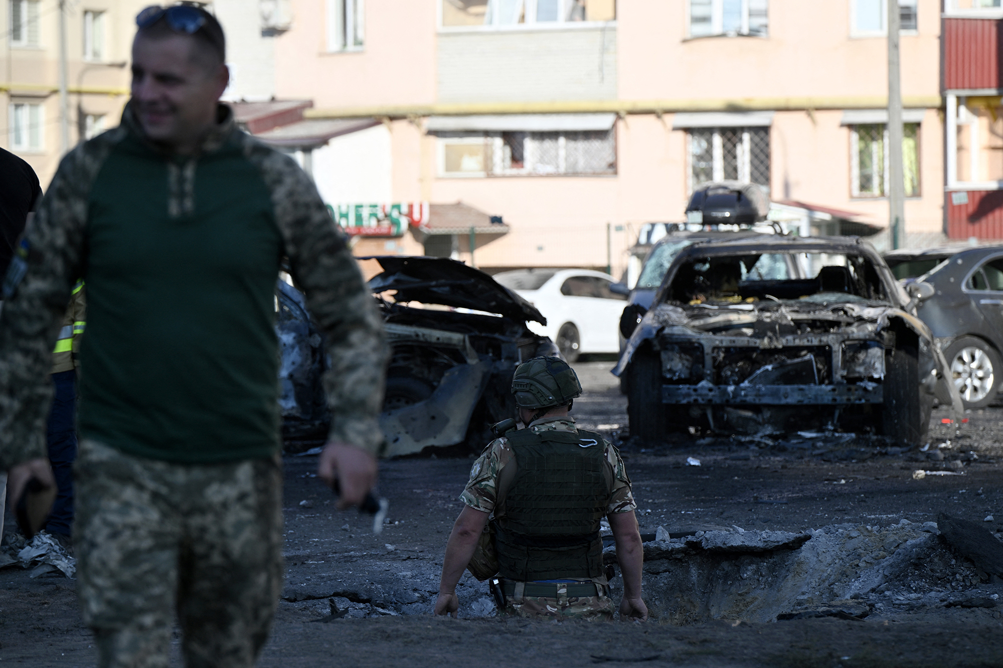 Schäden in der Stadt Sumy nach einem russischen Luftangriff