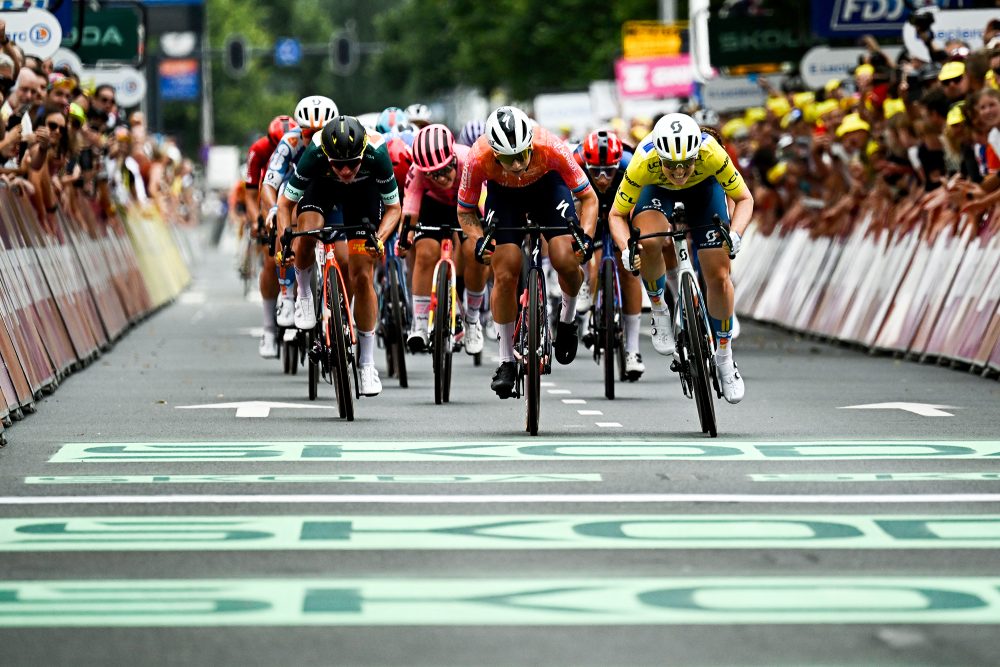 Zielsprint der zweiten Etappe der Tour de France Femmes