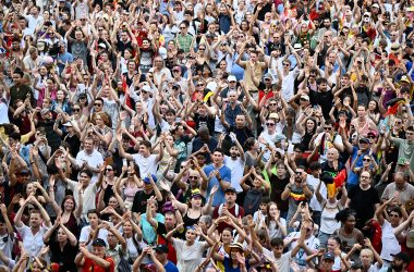 Feier für Team Belgium auf der Grand-Place