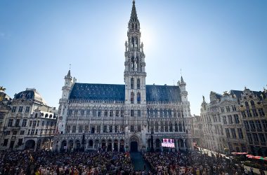 Feier für Team Belgium auf der Grand-Place