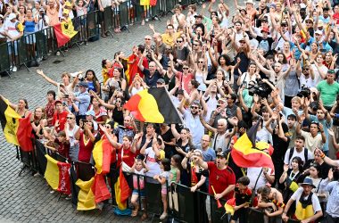 Feier für Team Belgium auf der Grand-Place