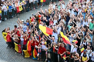 Feier für Team Belgium auf der Grand-Place