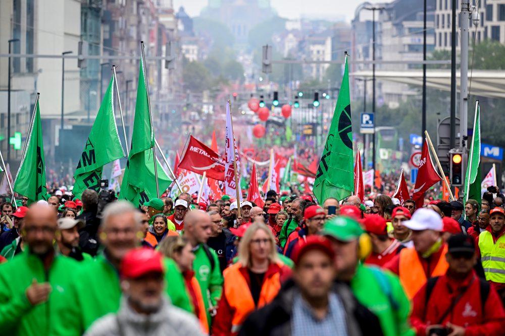 Demonstration von Audi-Mitarbeitern und Sympathisanten in Brüssel