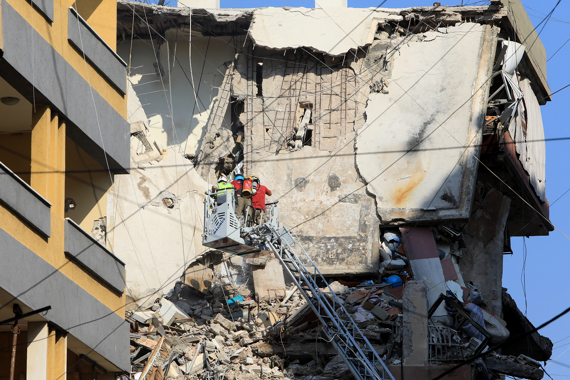 Zerstörungen nach dem Luftangriff in Ghubairi, einem Vorort von Beirut, am Dienstag