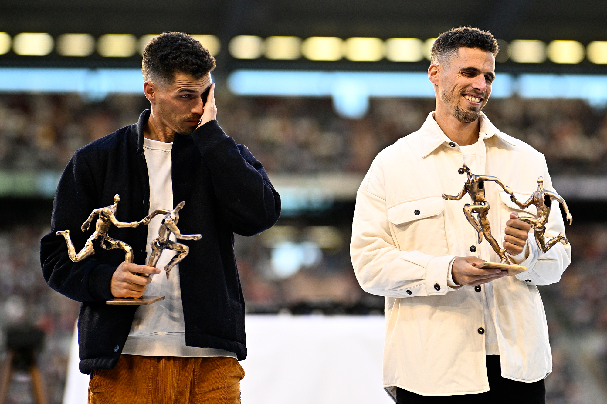 Jonathan Borlée und Kevin Borlée bei ihrer Verabschiedung bei der 48. Ausgabe des Leichtathletik-Events Mémorial Van Damme in Brüssel