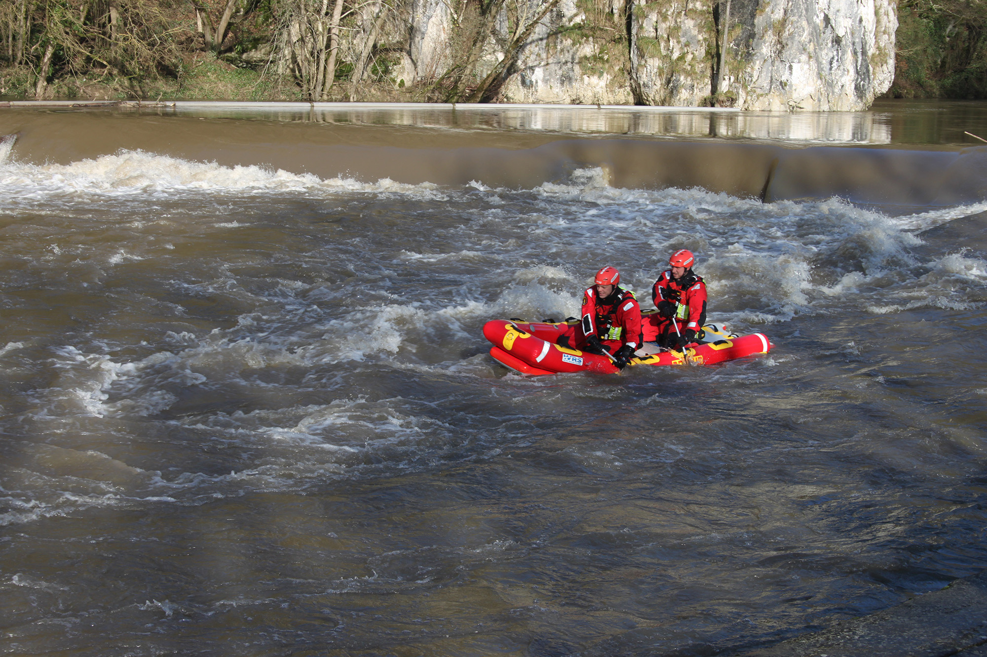 Rettungskräfte bei einer Übung in Dinant