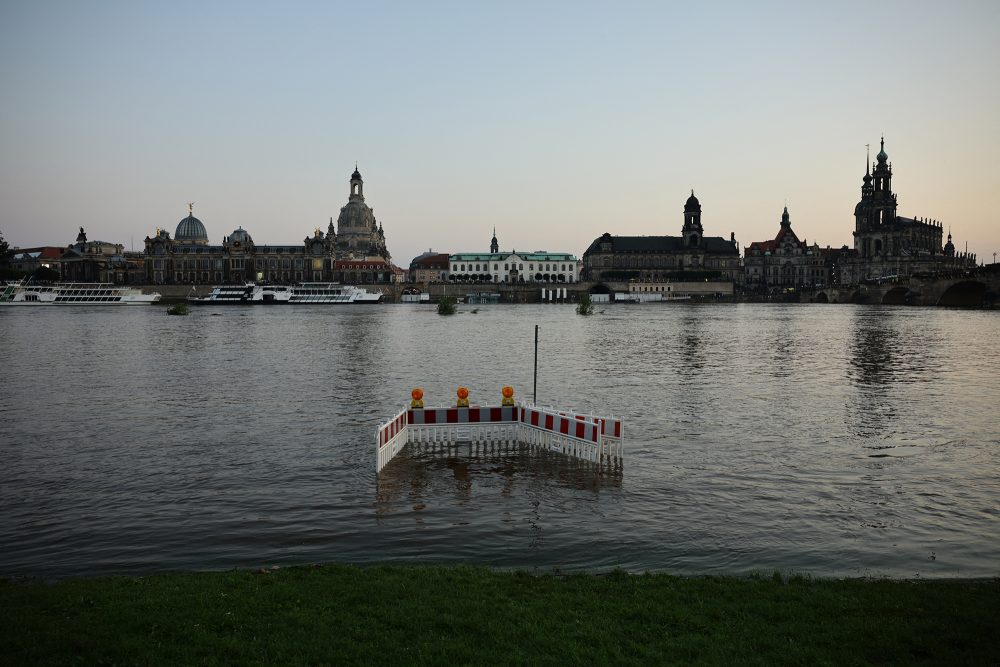 Hochwasser der Elbe in Dresden am Dienstag