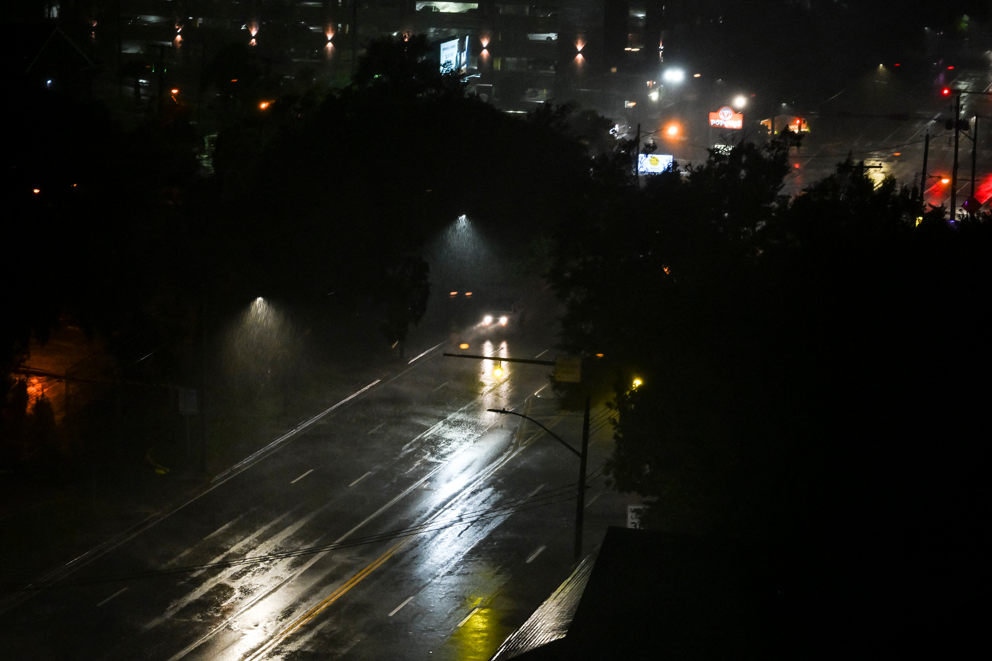 Leere Straßen in Tallahassee in Florida vor der Ankunft von Hurrikan Helene