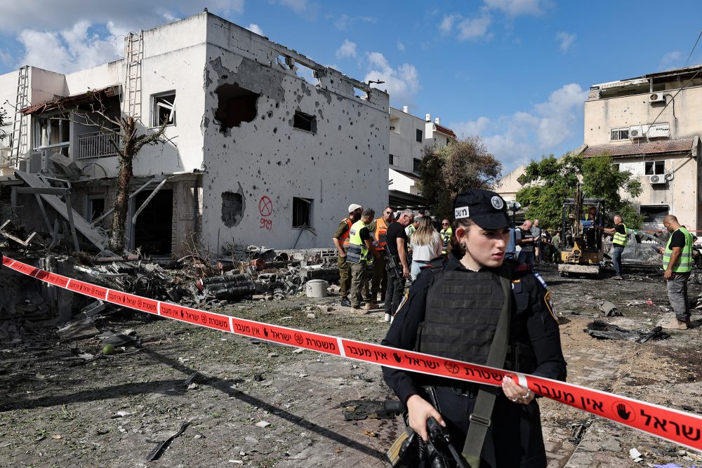 Kiryat Bialik in Haifa am Sonntagmorgen nach einem Luftschlag der Hisbollah