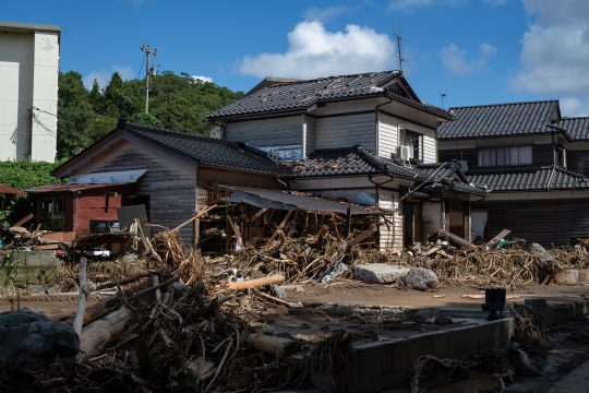 Unwetter im Zentrum von Japan