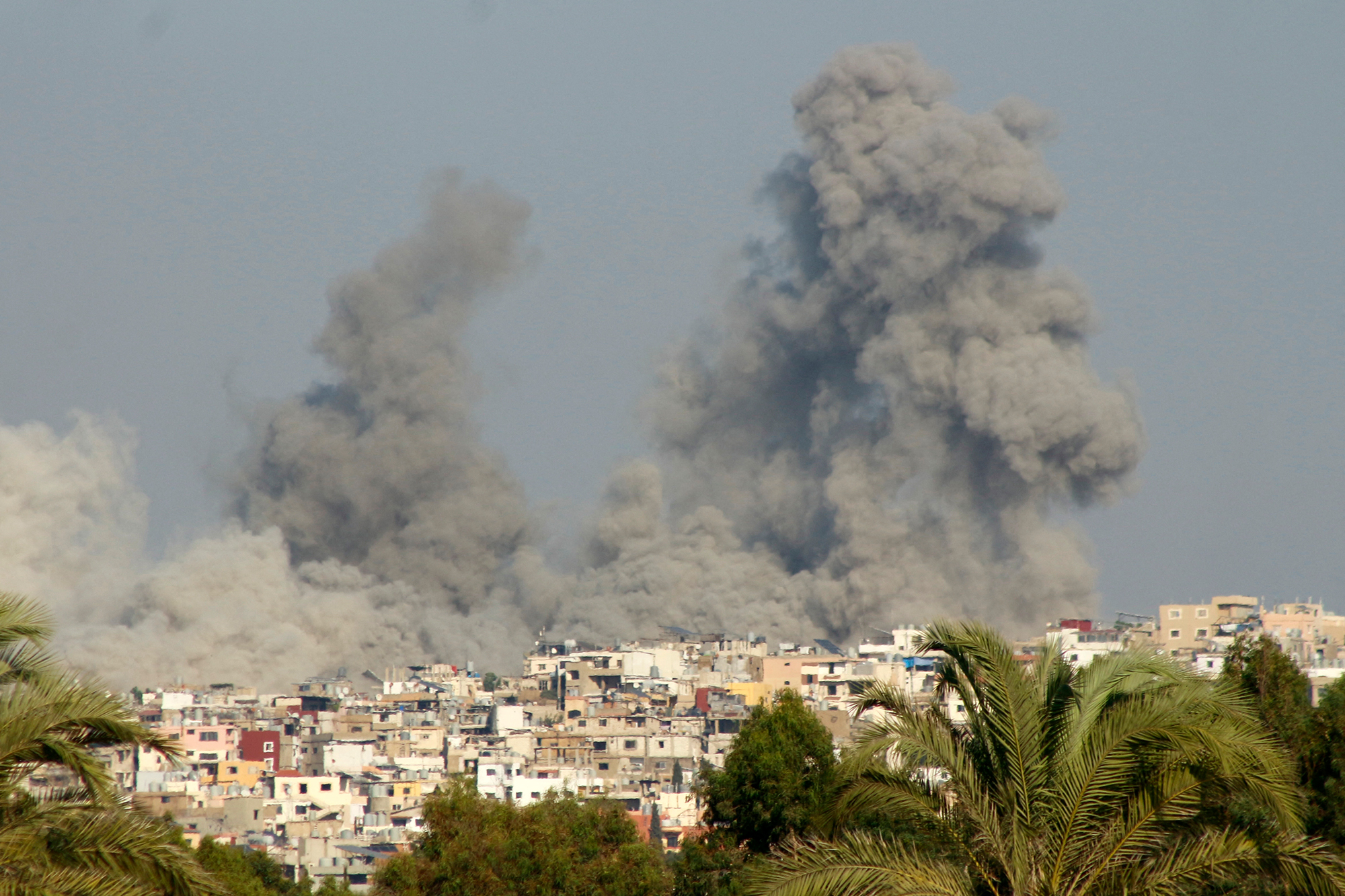 Rauchwolken nach israelischen Angriffen nahe der südlibanesischen Stadt Tyre