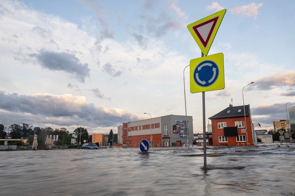 Hochwasser in Opava, Tschechien