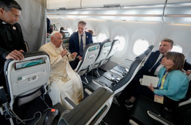 Papst Franziskus auf dem Rückflug von seinem Belgien-Besuch