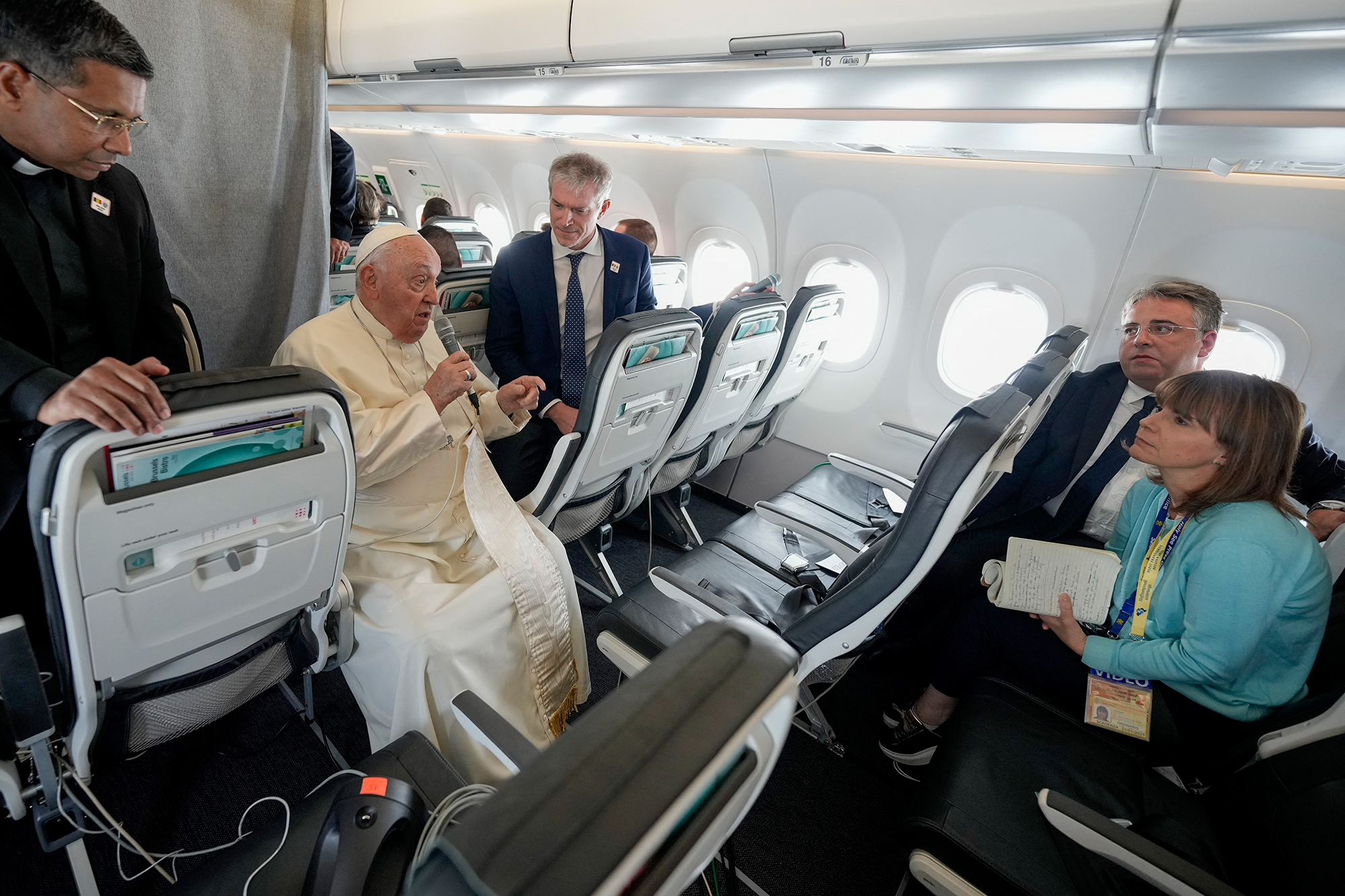 Papst Franziskus auf dem Rückflug von seinem Belgien-Besuch