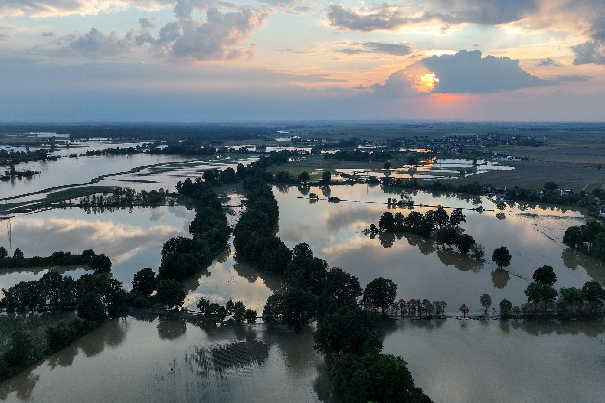 Hochwasser in der Nähe des Orts Kantorowice in Südpolen