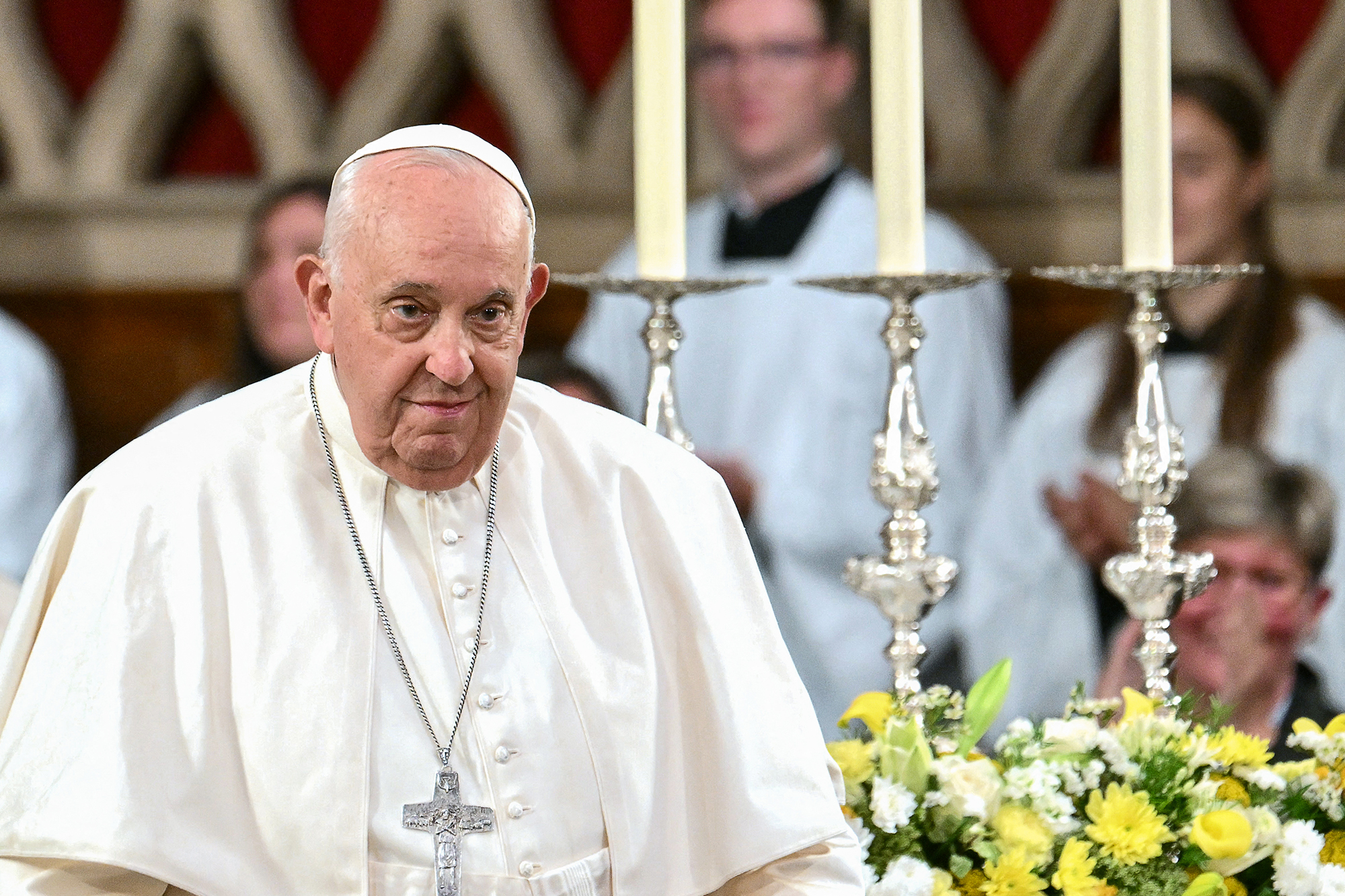 Papst Franziskus am Donnerstag in der Kathedrale Notre-Dame in Luxemburg