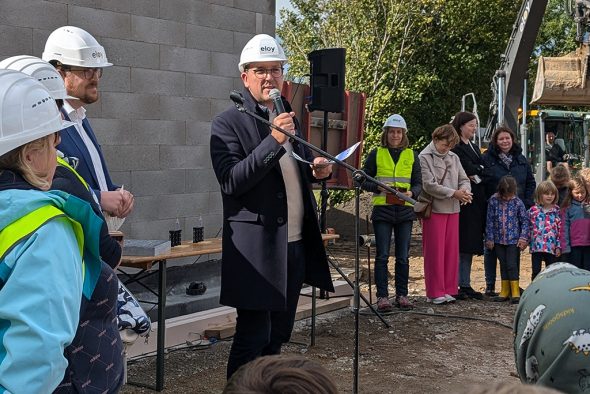 Grundsteinlegung an der neuen Grundschule in Herbesthal