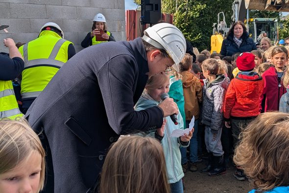 Grundsteinlegung an der neuen Grundschule in Herbesthal