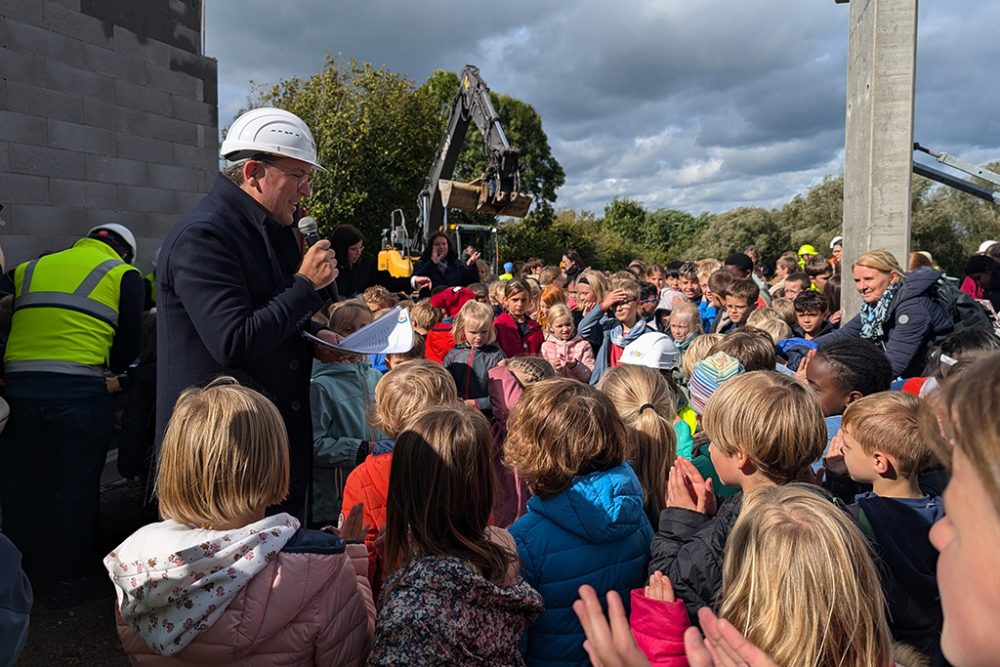 Grundsteinlegung an der neuen Grundschule in Herbesthal