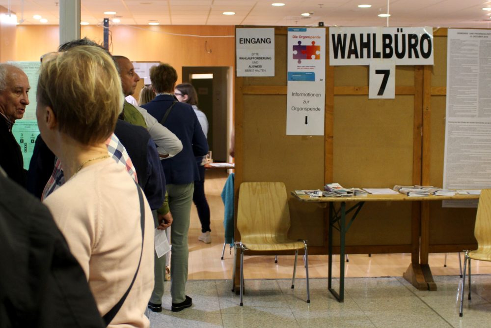 Wahlbüro in Eupen im Oktober 2018