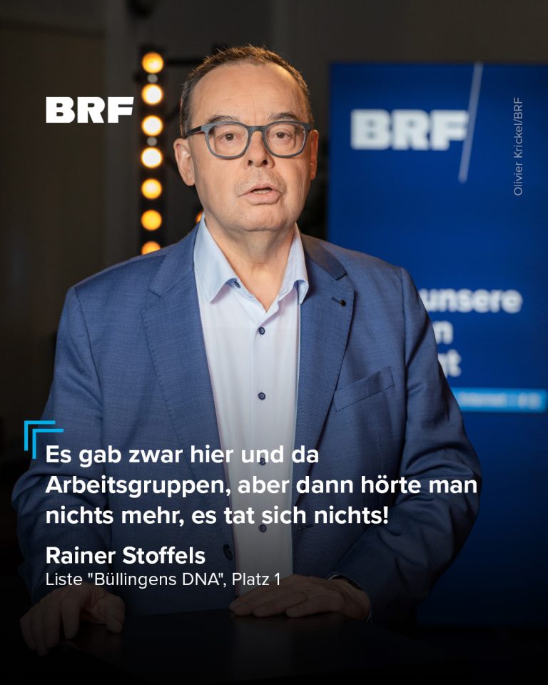 Rainer Stoffels von der Liste "Büllingens DNA" - auf dem Bild steht ein Zitat von ihm aus der Debatte: "Es gab zwar hier und da Arbeitsgruppen, aber dann hörte man nichts mehr, es tat sich nichts!"