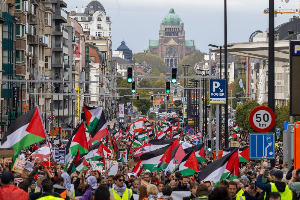 Demo in Brüssel für Waffenruhe in Nahost