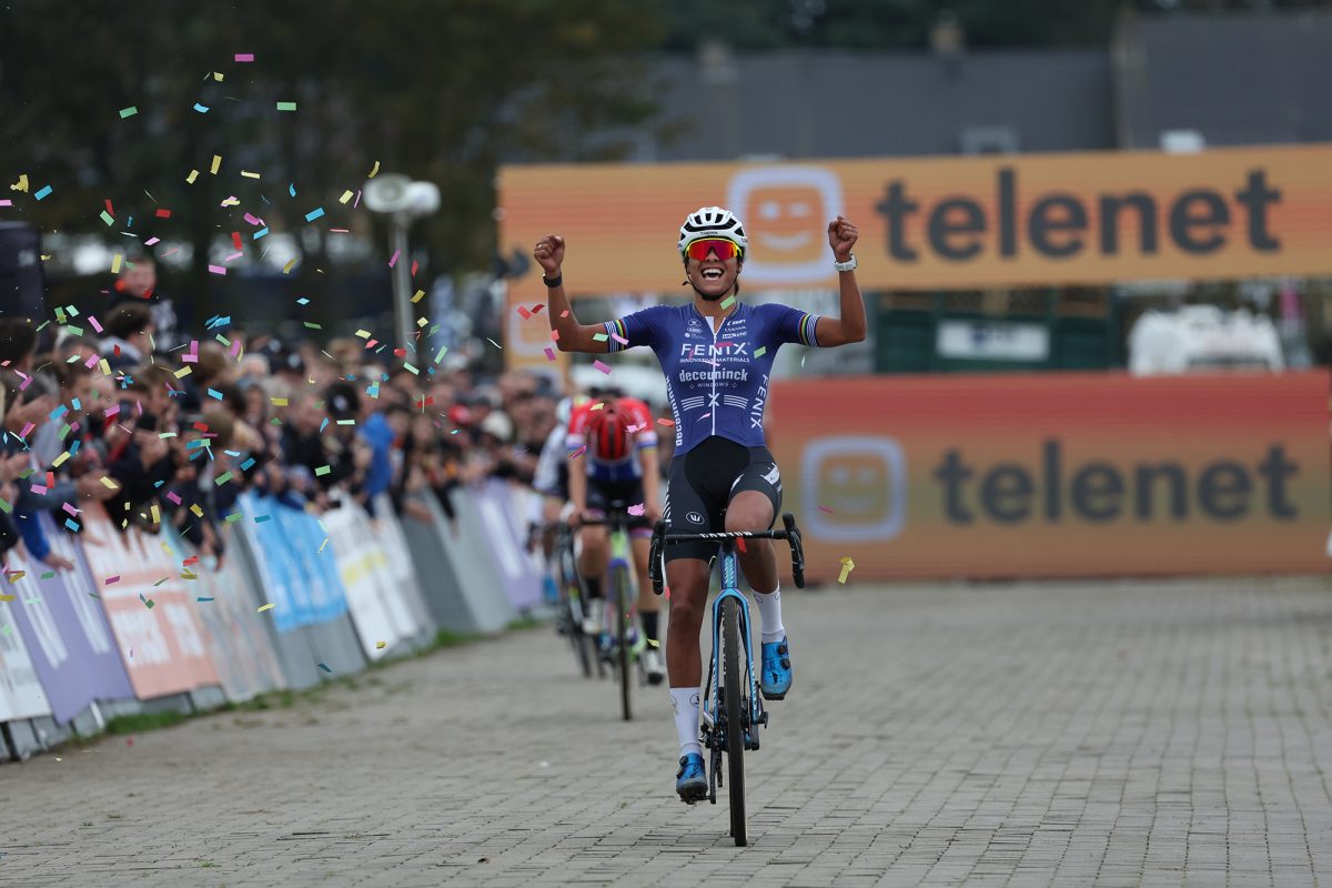 Alvarado bei der Zieleinfahrt in Ruddervoorde