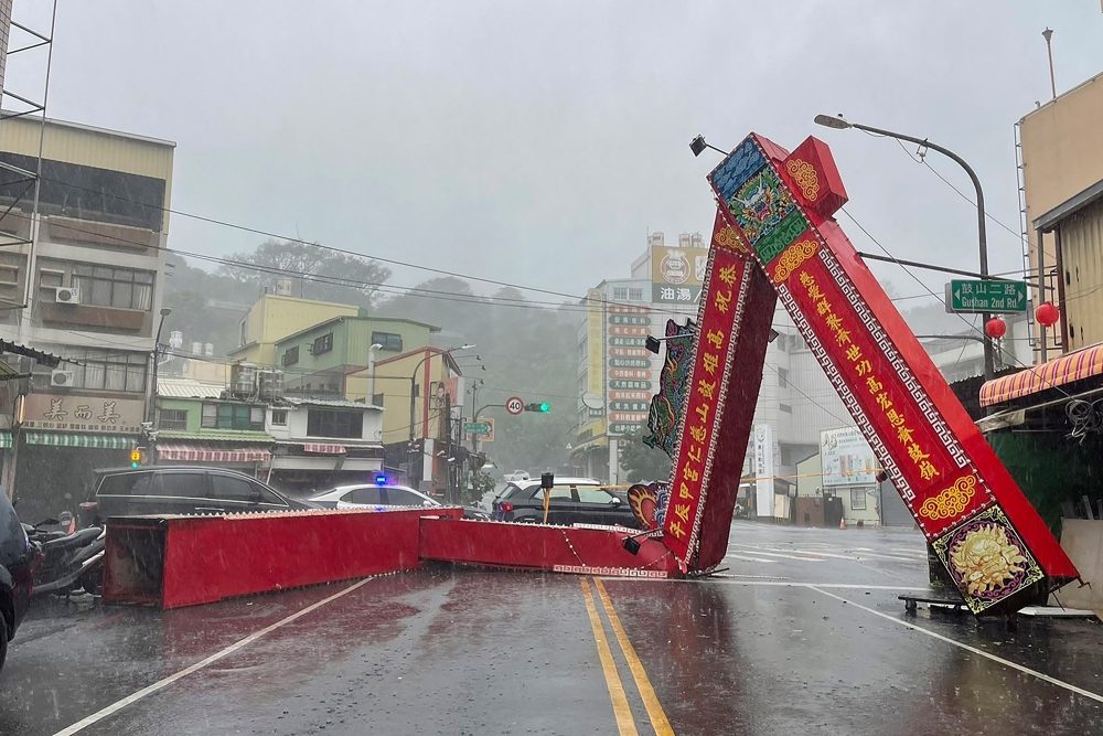 Schäden durch Taifun "Krathon" in Kaohsiung, Taiwan