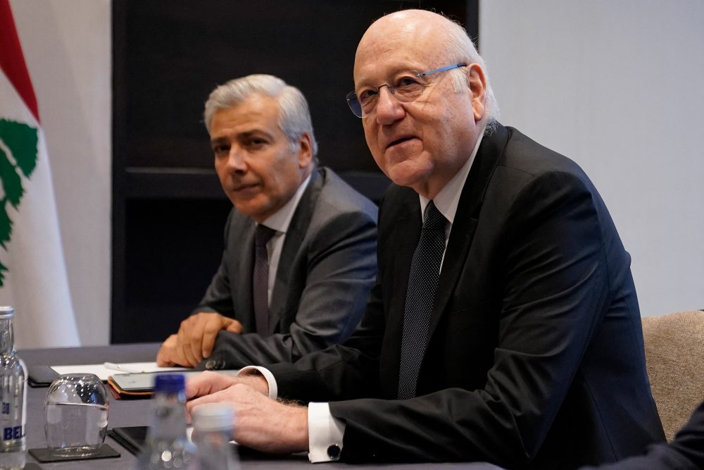 Der geschäftsführende Ministerpräsident im Libanon, Nadschib Mikati, in London am 25. Oktober